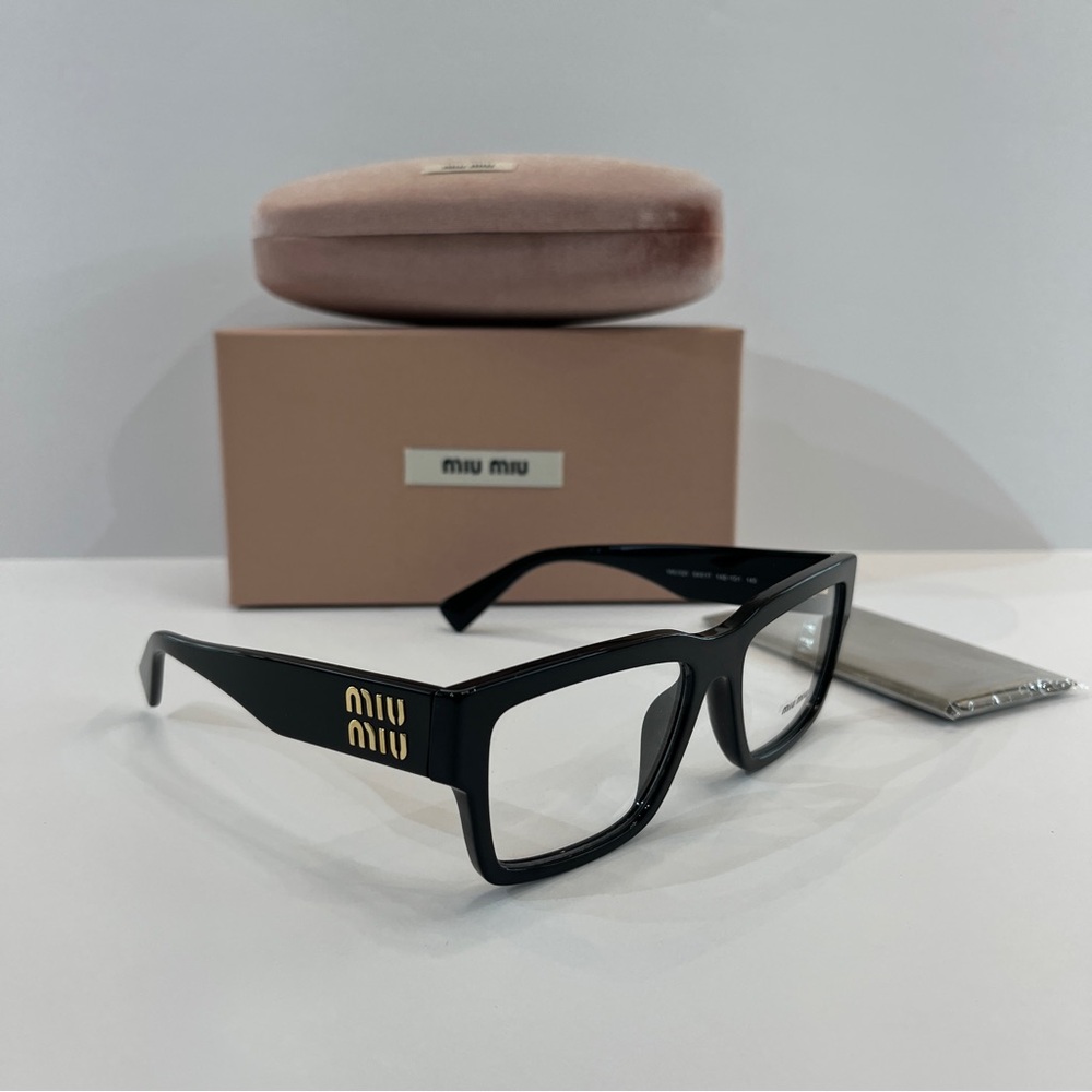 AUTHENTIC MIU MIU 0MU 02XV Black & Gold Optical Glasses